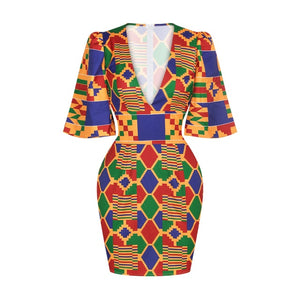 Ethnic African Style Print Dress