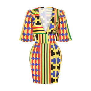 Ethnic African Style Print Dress