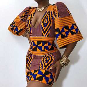 Ethnic African Style Print Dress