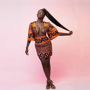 Ethnic African Style Print Dress