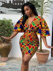 Load image into Gallery viewer, Ethnic African Style Print Dress
