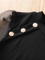 Load image into Gallery viewer, Knitted Polka Dot Puff Long Sleeve Blouse
