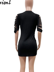 Load image into Gallery viewer, Ripped Casual Mini-Dress
