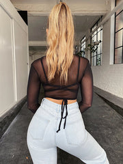 Load image into Gallery viewer, Long Sleeves Sheer Top
