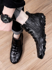 Load image into Gallery viewer, Crocodile Pattern Leather Shoes
