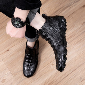 Crocodile Pattern Leather Shoes