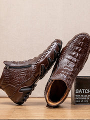 Load image into Gallery viewer, Crocodile Pattern Leather Shoes
