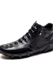 Load image into Gallery viewer, Crocodile Pattern Leather Shoes
