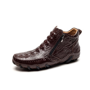 Crocodile Pattern Leather Shoes