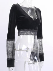 Load image into Gallery viewer, Gothic Crop Top Flare Sleeve
