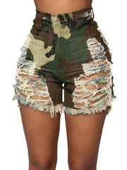 Load image into Gallery viewer, Tie-Dye Ripped Denim Shorts
