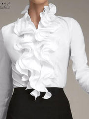 Load image into Gallery viewer, Long Sleeves Ruffled Blouse

