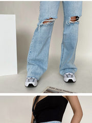 Load image into Gallery viewer, Wide Leg Loose Denim Pants
