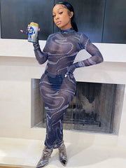 Load image into Gallery viewer, Sheer Bodycon Dress
