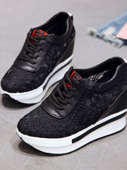 Load image into Gallery viewer, Lace Wedge Sneakers
