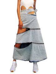 Load image into Gallery viewer, Loose Denim Skirt W/ Zipper
