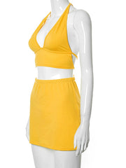 Load image into Gallery viewer, Crop Top and Mini Skirt Set
