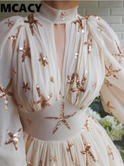 Load image into Gallery viewer, Turtleneck Maxi Dress
