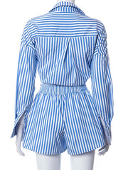 Load image into Gallery viewer, Striped Shirts and Shorts Set
