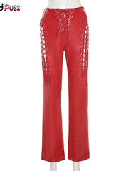 Load image into Gallery viewer, Hollow Out Laced-Up Pants
