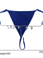 Load image into Gallery viewer, Rhinestone Letters Thong
