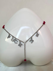 Load image into Gallery viewer, Rhinestone Letters Thong
