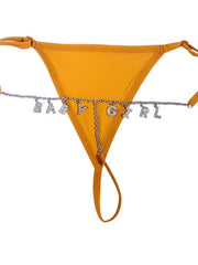 Load image into Gallery viewer, Rhinestone Letters Thong
