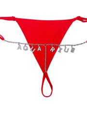Load image into Gallery viewer, Rhinestone Letters Thong

