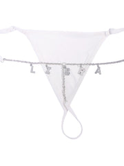 Load image into Gallery viewer, Rhinestone Letters Thong
