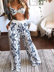 Load image into Gallery viewer, Crop Top &amp; Loose Wide Leg Pants
