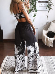 Load image into Gallery viewer, Crop Top &amp; Loose Wide Leg Pants
