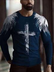 Load image into Gallery viewer, Cross Printed Long Sleeve T-Shirts
