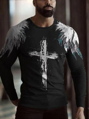 Load image into Gallery viewer, Cross Printed Long Sleeve T-Shirts
