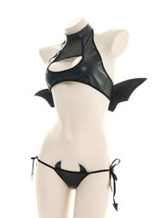 Load image into Gallery viewer, Faux Leather Devil Bikini

