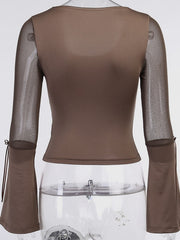 Load image into Gallery viewer, Sheer Long Sleeved Top
