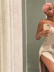 Load image into Gallery viewer, Side Split Satin Dress
