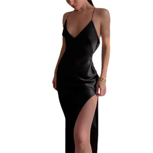 Side Split Satin Dress