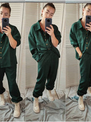 Load image into Gallery viewer, Long Sleeve Velvet Shirt &amp; Pants
