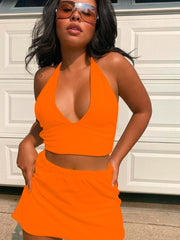 Load image into Gallery viewer, Crop Top and Mini Skirt Set
