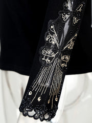 Load image into Gallery viewer, Sheer Butterfly Patchwork Blouse
