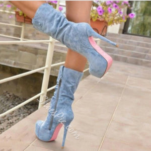 High Heel Pink Bottom Boots