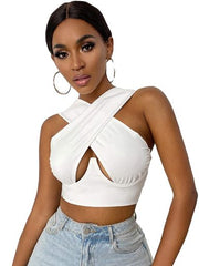Load image into Gallery viewer, Cross Front Halter Top
