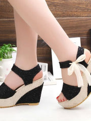 Load image into Gallery viewer, Ankle Tie Wedges
