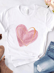Load image into Gallery viewer, Heart Print T-Shirts
