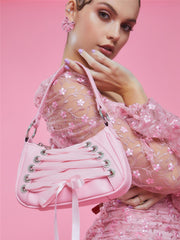 Load image into Gallery viewer, Crisscross Ribbon  Hand Bag
