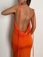 Load image into Gallery viewer, Spaghetti Strap Back Draped Dress
