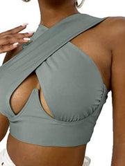 Load image into Gallery viewer, Cross Front Halter Top
