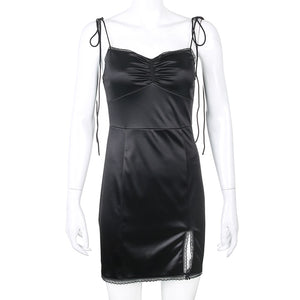 Ruched Bust Satin Dress
