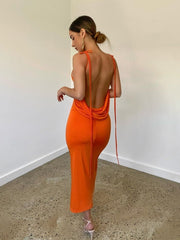 Load image into Gallery viewer, Spaghetti Strap Back Draped Dress
