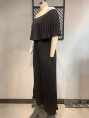 Load image into Gallery viewer, Off-Shoulder Pleated Jumpsuit

